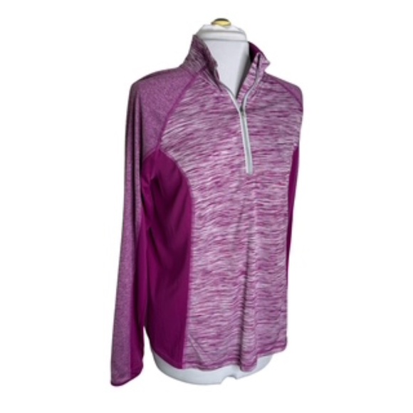 NWOT Avia Long Sleeve Quarter Zip Athletic Long Sleeve Top Size L (12-14) - Picture 1 of 6